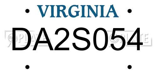 DA2S054 Virginia License Plate
