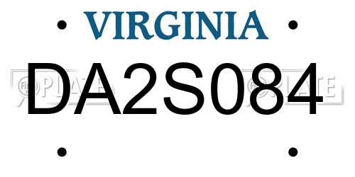 DA2S084 Virginia License Plate
