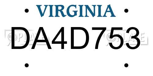 DA4D753 Virginia License Plate