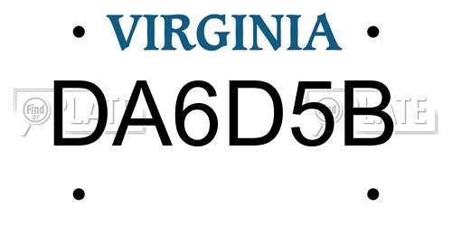 DA6D5B Virginia License Plate