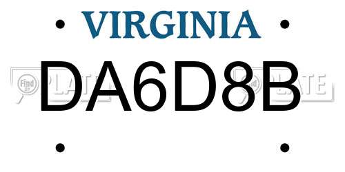 DA6D8B Virginia License Plate