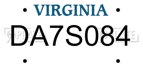 DA7S084 Virginia License Plate