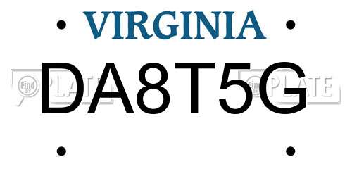 DA8T5G Virginia License Plate