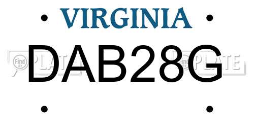 DAB28G Virginia License Plate