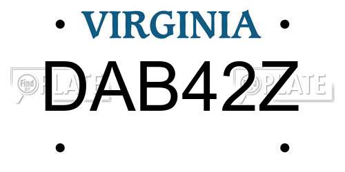 DAB42Z Virginia License Plate