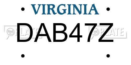 DAB47Z Virginia License Plate