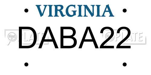 DABA22 Virginia License Plate