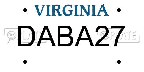 DABA27 Virginia License Plate