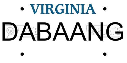 DABAANG Virginia License Plate