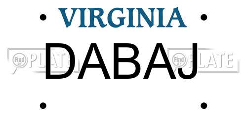 DABAJ Virginia License Plate
