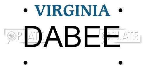 DABEE Virginia License Plate