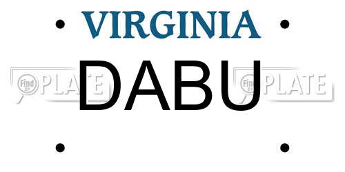DABU Virginia License Plate