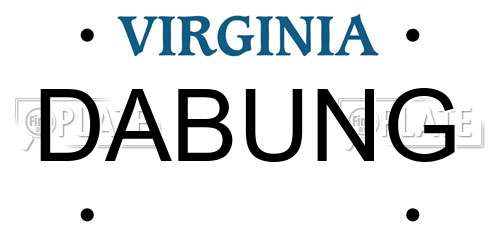 DABUNG Virginia License Plate