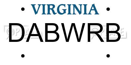 DABWRB Virginia License Plate