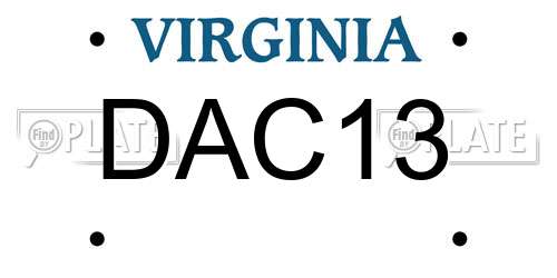 DAC13 Virginia License Plate