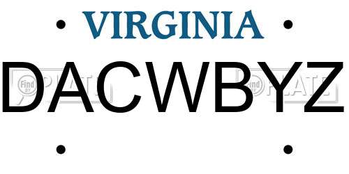 DACWBYZ Virginia License Plate
