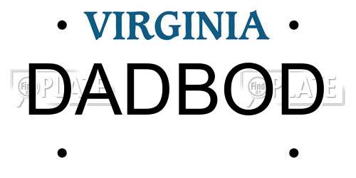 DADBOD Virginia License Plate