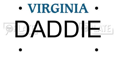DADDIE Virginia License Plate