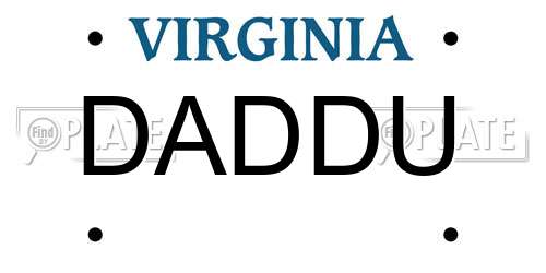 DADDU Virginia License Plate