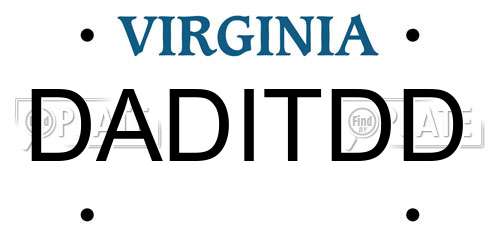 DADITDD Virginia License Plate
