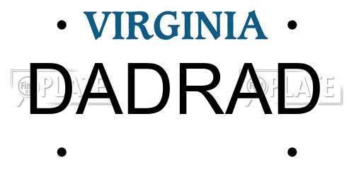 DADRAD Virginia License Plate