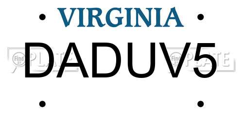 DADUV5 Virginia License Plate