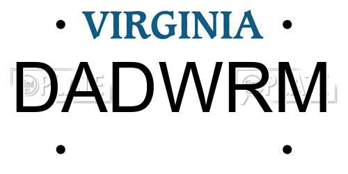 DADWRM Virginia License Plate