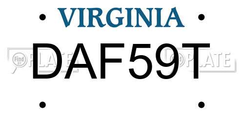 DAF59T Virginia License Plate