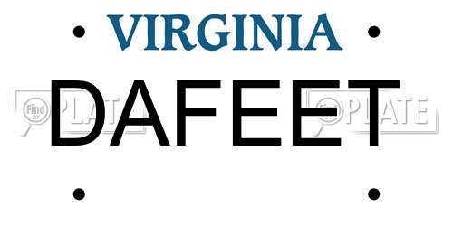 DAFEET Virginia License Plate