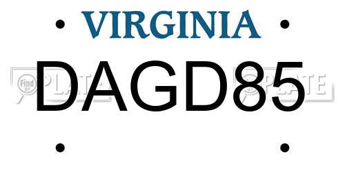 DAGD85 Virginia License Plate