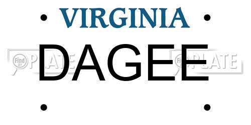 DAGEE Virginia License Plate