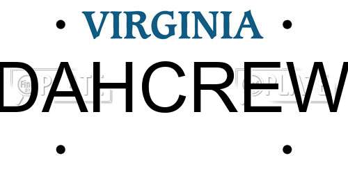 DAHCREW Virginia License Plate