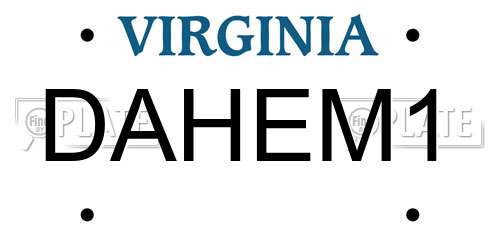 DAHEM1 Virginia License Plate