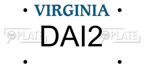 DAI2 Virginia License Plate