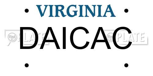 DAICAC Virginia License Plate