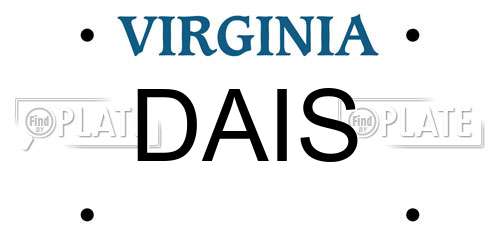 DAIS Virginia License Plate