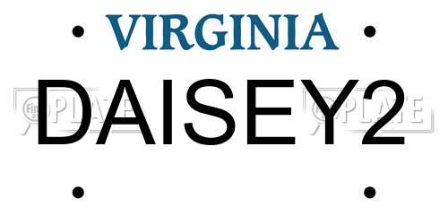 DAISEY2 Virginia License Plate