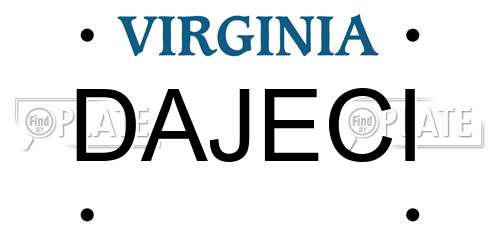 DAJECI Virginia License Plate