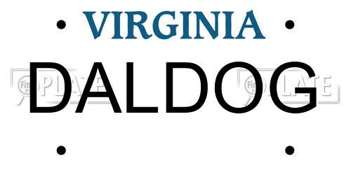 DALDOG Virginia License Plate