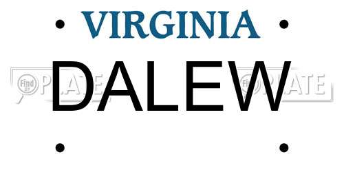 DALEW Virginia License Plate