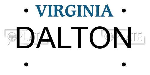 DALTON Virginia License Plate