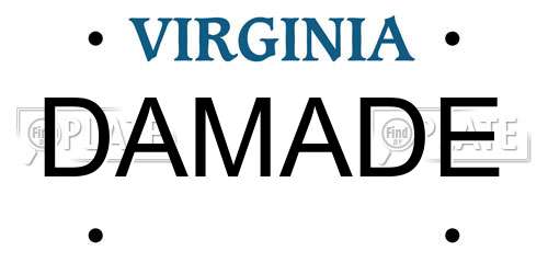 DAMADE Virginia License Plate