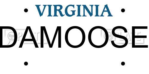 DAMOOSE Virginia License Plate