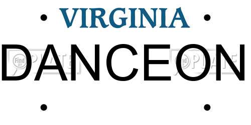DANCEON Virginia License Plate