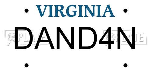 DAND4N Virginia License Plate