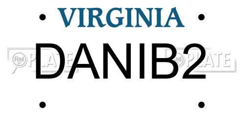 DANIB2 Virginia License Plate
