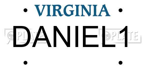 DANIEL1 Virginia License Plate