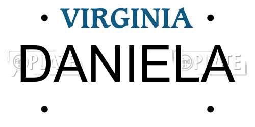 DANIELA Virginia License Plate