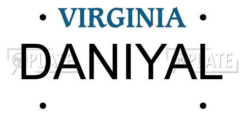 DANIYAL Virginia License Plate