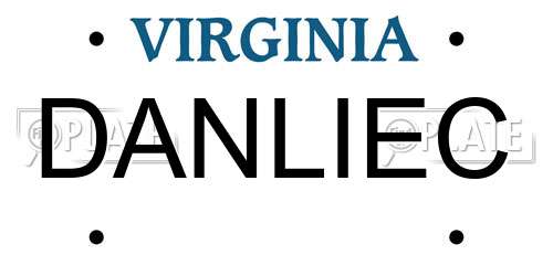 DANLIEC Virginia License Plate